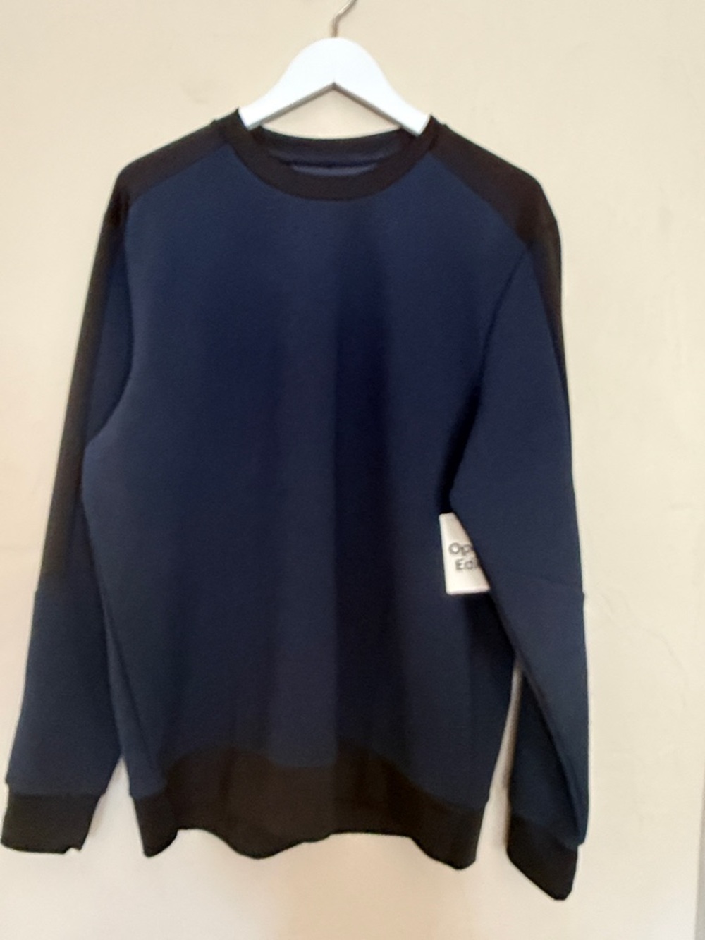 Open Edit Men’s Navy and Black Crewneck. New with Tags!